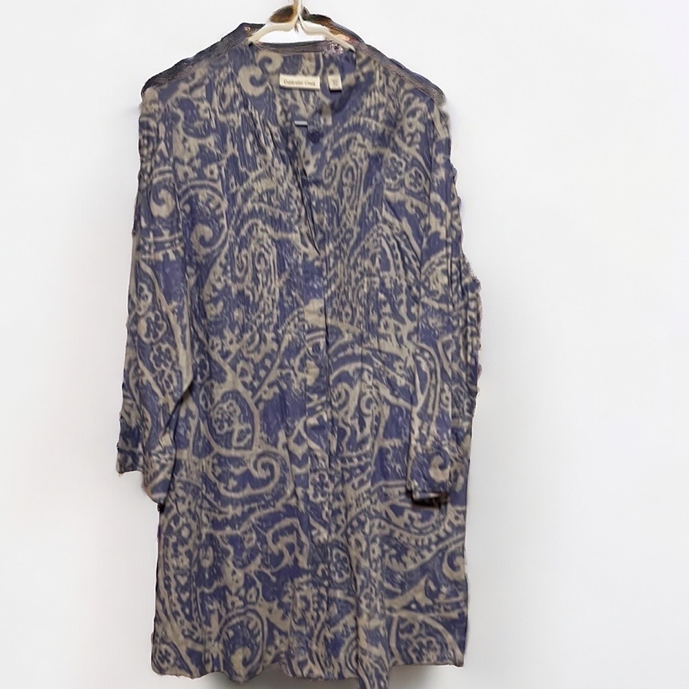 Coldwater Creek tunic blouse, blue gray , sz 1X - Picture 2 of 6